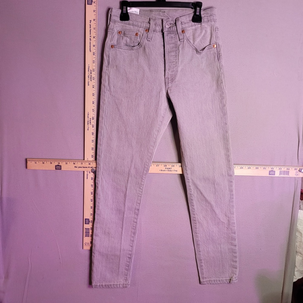 Levis Premium 501 S Skinny Jeans Womens Light Grey Button Fly High Rise 671